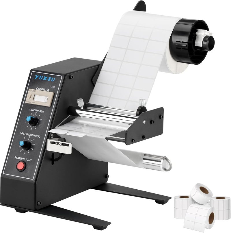 YUZSU Automatic Label Dispenser,1150D,Automatic Label Separator,Label applicator, 110V,1-8m/min, Auto Counting Portable Label Applicator for Various Bottles Label Sizes - Image 1